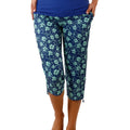 Women's front Beach Capris in Coastal Hibiscus|coastal-hibiscus
