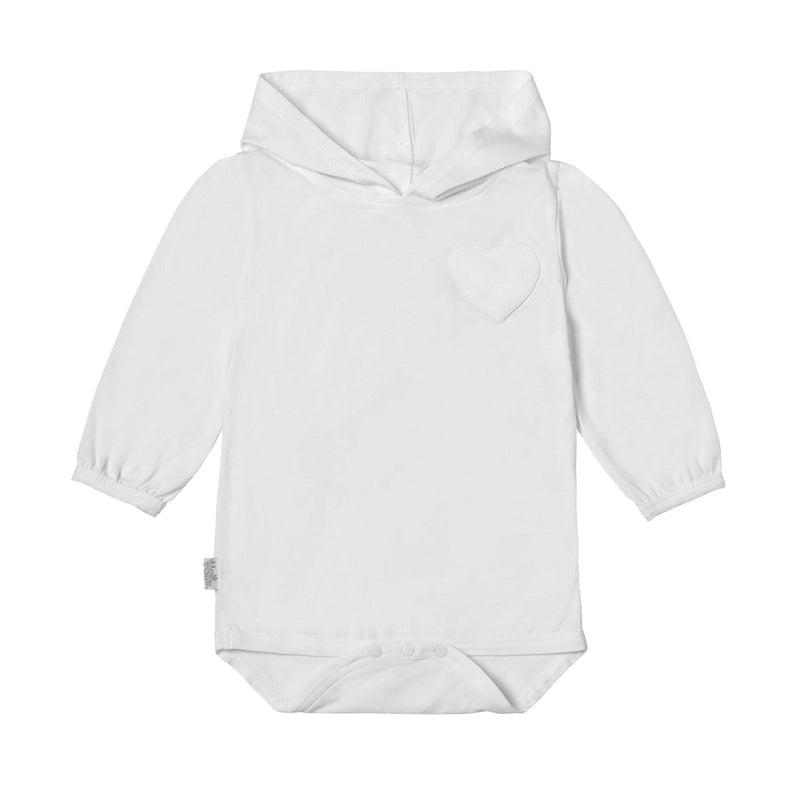 Baby Girl's Hooded Sunzie in White|white