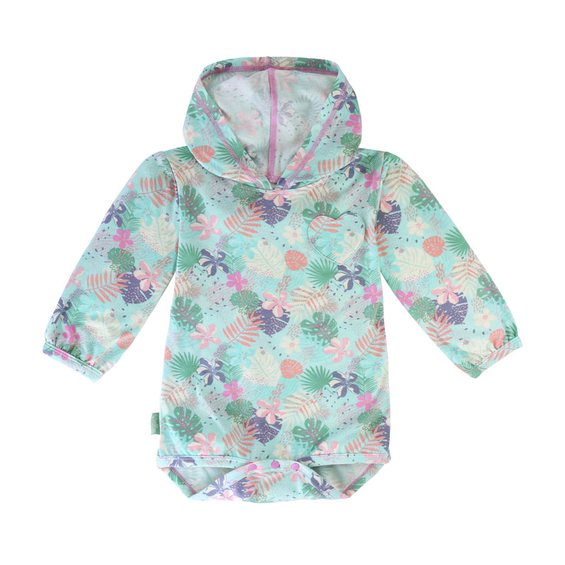 baby girl's hooded onesie in blooming oasis|blooming-oasis