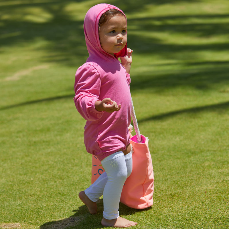 Baby Girl in Baby Bamboo Sun Legz™ in White|white