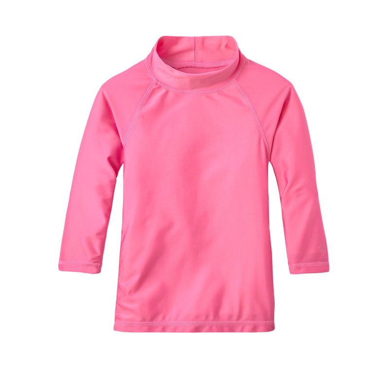 baby long sleeve swim shirt in bubblegum|bubblegum