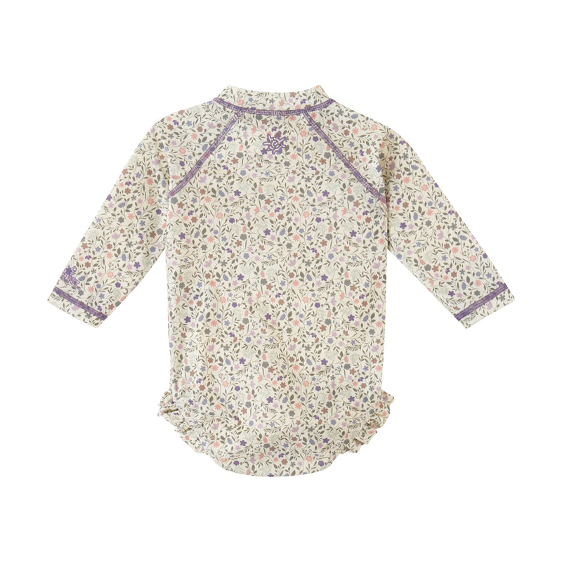 baby girl long sleeve ruffle legged swim suit in sonora meadows|sonora-meadows