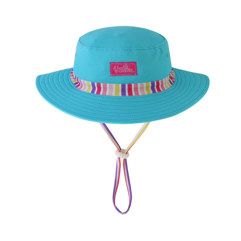 baby girl's swim hat in sunny hugs stripe|sunny-hugs-stripe