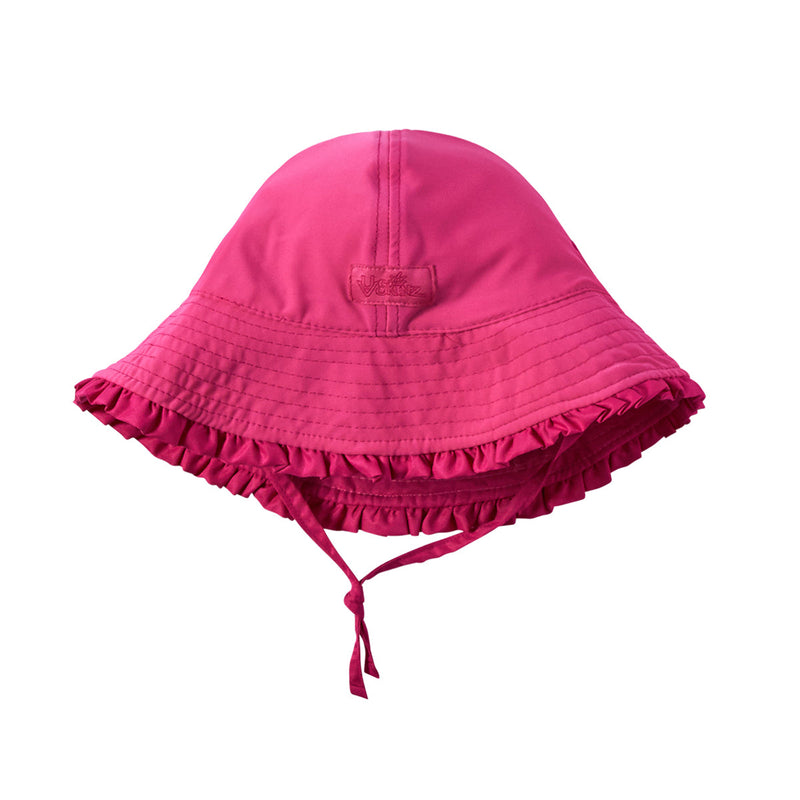 Baby girl's reversible sun hat in bubblegum hot pink|bubblegum-hot-pink