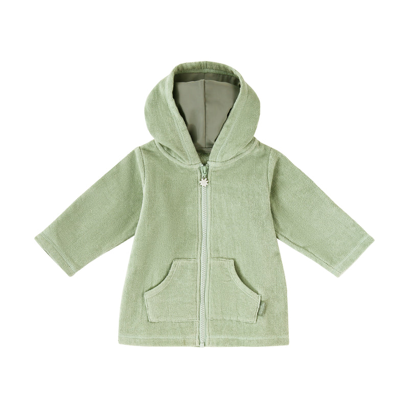 baby hooded terry beach cover up in frosty green|frosty-green