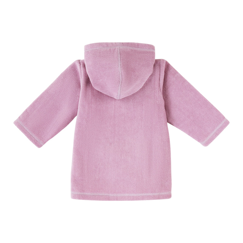 back view of baby hooded terry beach cover up in lotus|lotus
