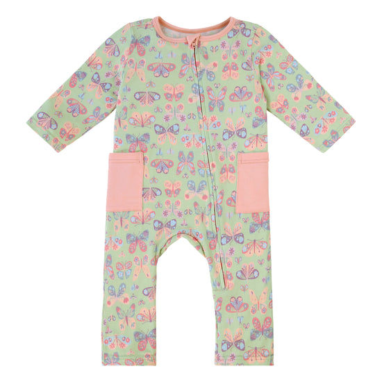 baby long sleeve everyday romper in boho butterfly|boho-butterfly