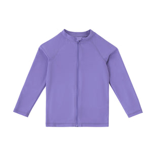 baby long sleeve full zip swim rashguard in periwinkle|periwinkle