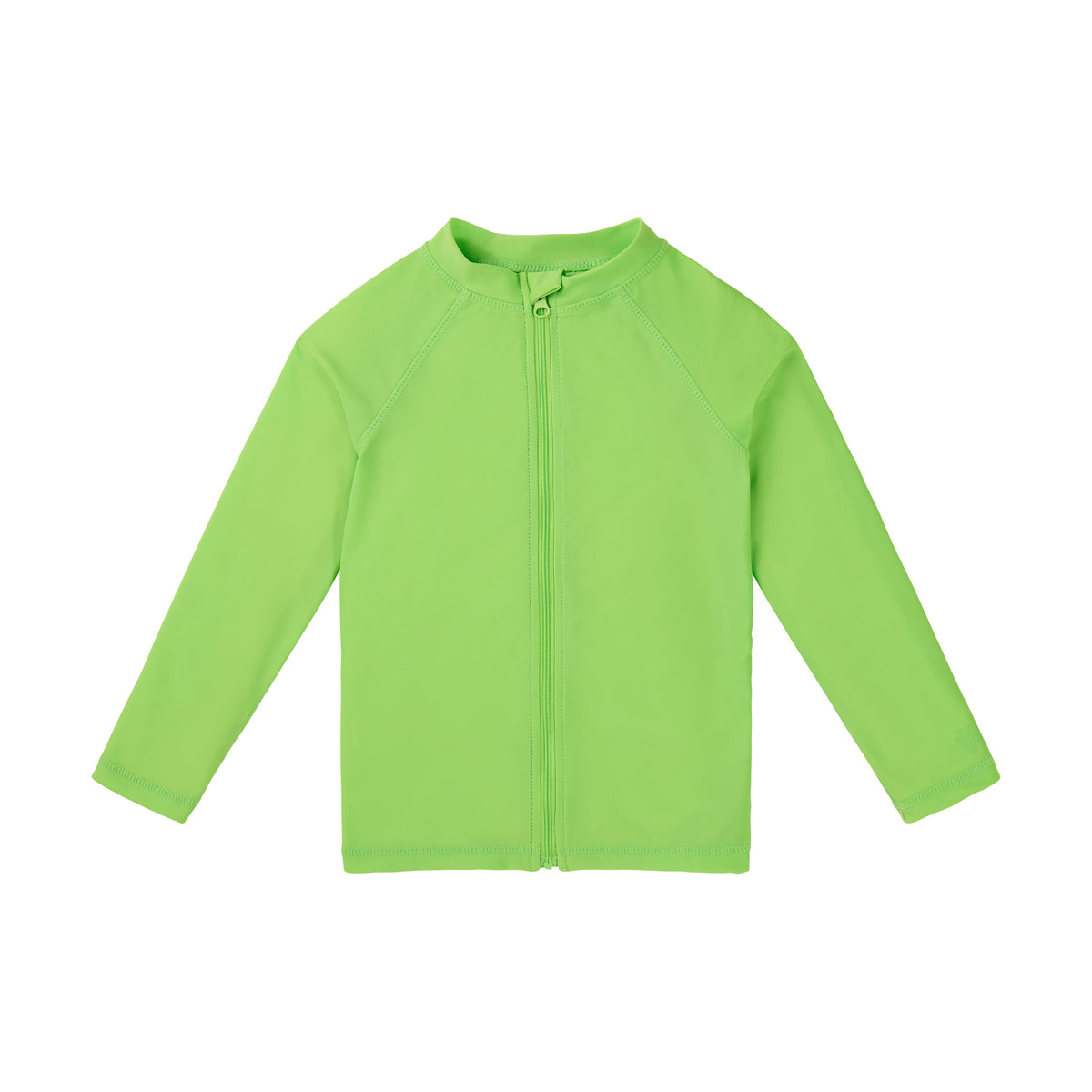 kids full zip long sleeve rashguard in summer green|summer-green