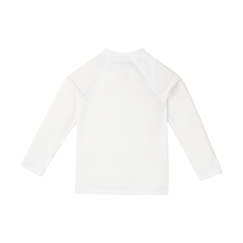kids full zip long sleeve rashguard in white|white