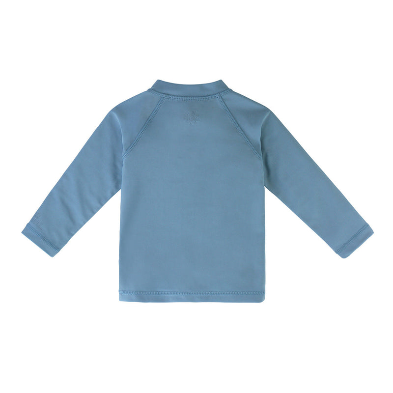 Back of the Baby Full Zip Rash Guard in Lagoon|lagoon