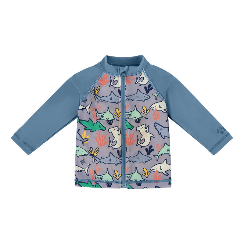 uv skinz baby full zip rashguard in reef sharks|reef-sharks