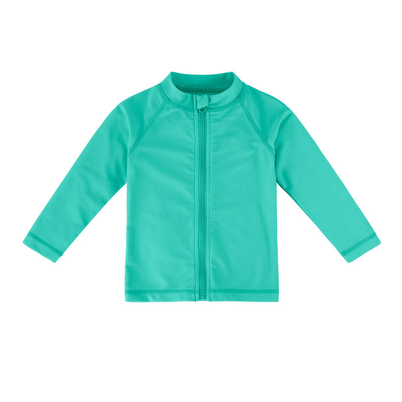 Baby Full Zip Rash Guard in Turquoise|turquoise