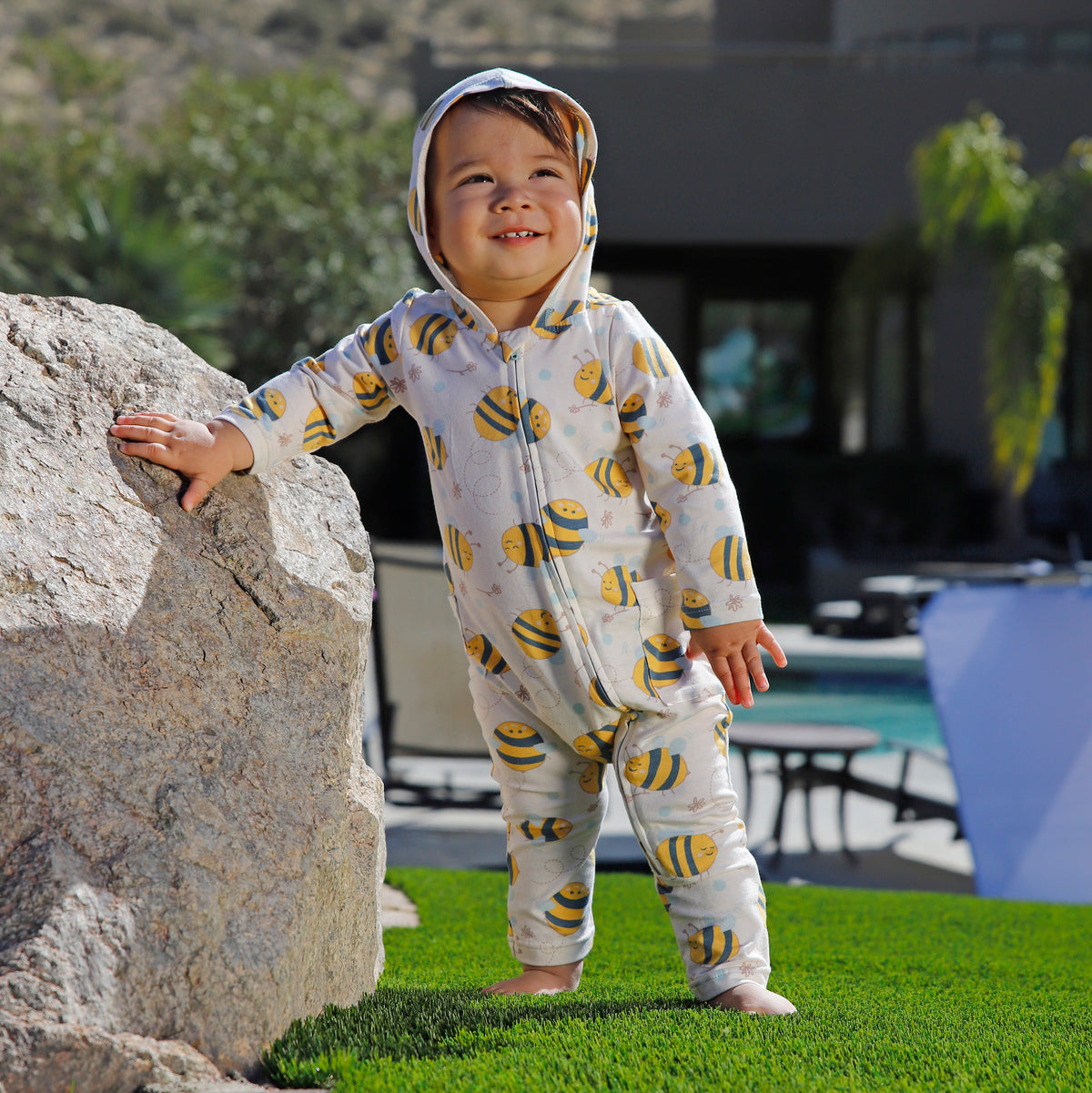 baby in everyday hooded romper|happy-hive