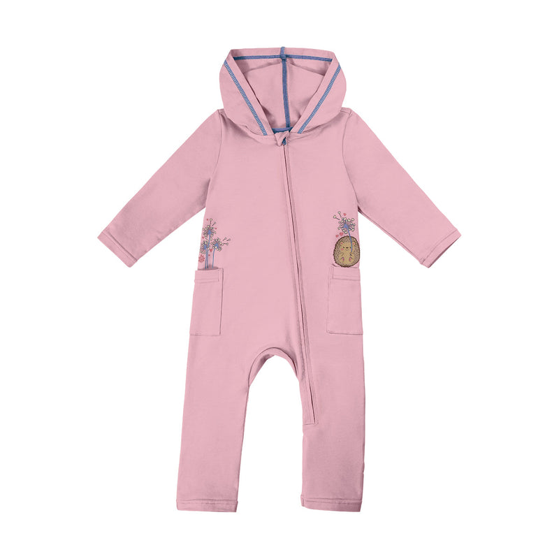 baby hooded everyday romper in happy wishes|happy-wishes