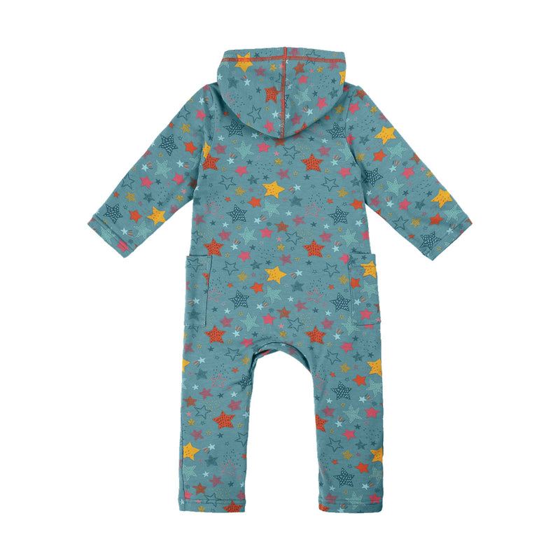 baby hooded everyday romper in scribble stars|scribble-stars