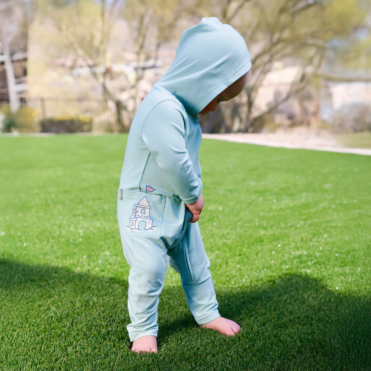 baby in everyday hooded romper|sea-castle