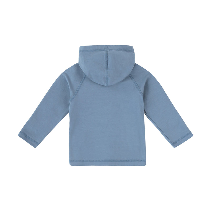 back view of baby everyday hooded zip up in baltic|baltic