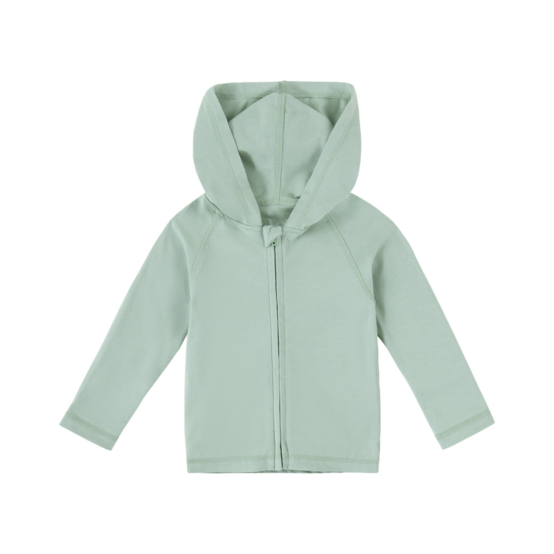baby everyday hooded zip up in frosty green|frosty-green