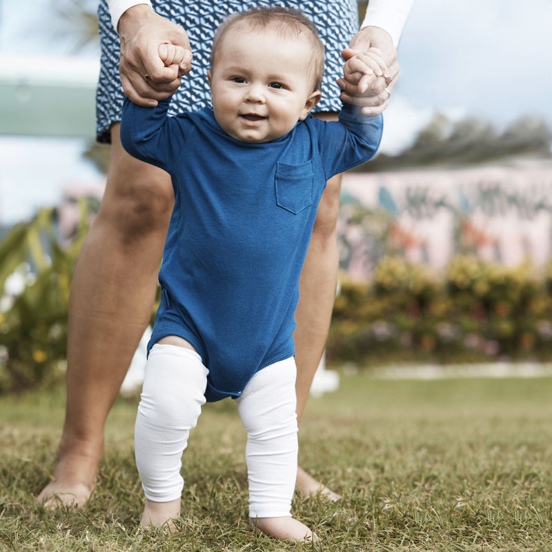 Baby Boy in Baby Bamboo Sun Legz™ in White|white