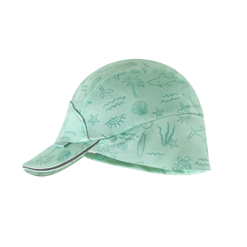 side view of baby ocean friends active fleece hat|ocean-friends