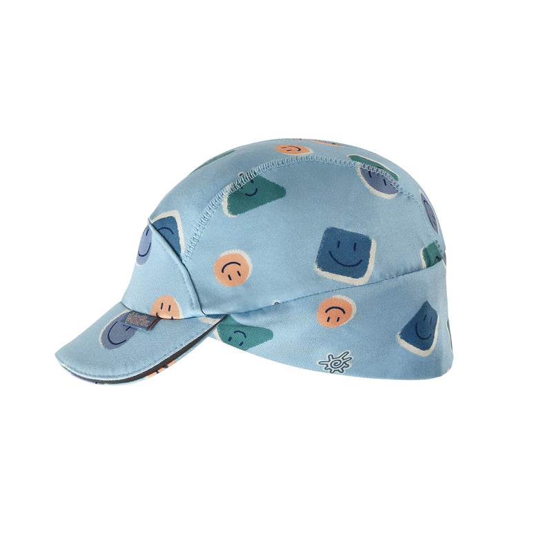 side view of baby active fleece hat in smiley pals|smiley-pals