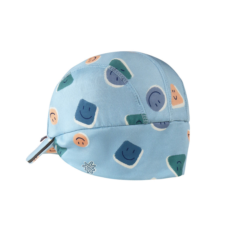 back view of baby active fleece hat in smiley pals|smiley-pals