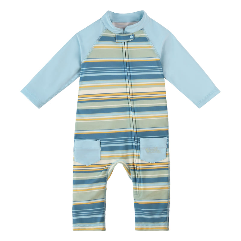 front of baby boys sun and swim suit|pinecrest-stripe