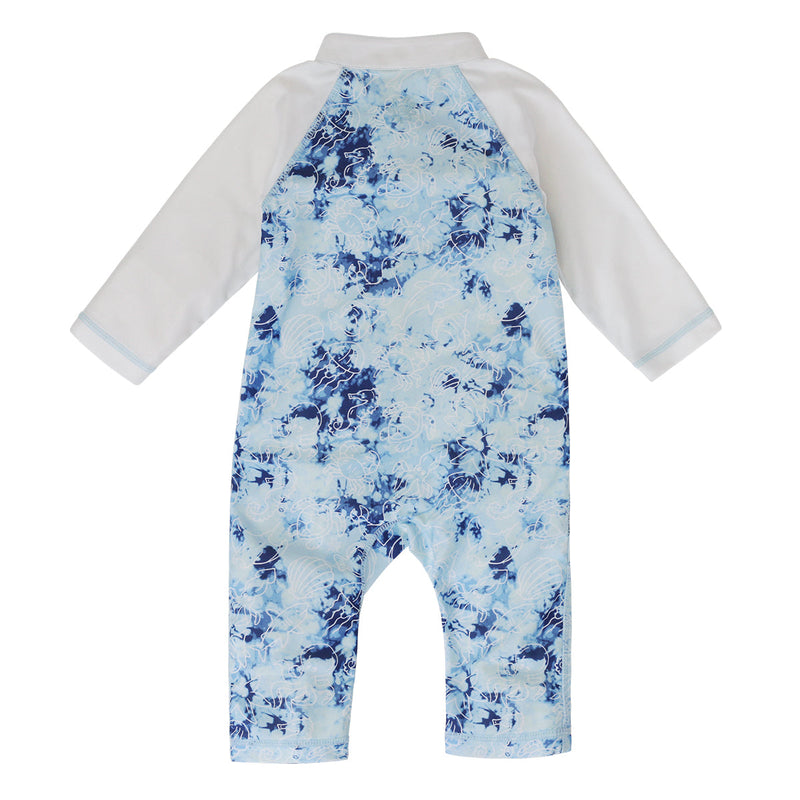 back of the baby boy's long-sleeve swimsuit in sea friends|sea-friends