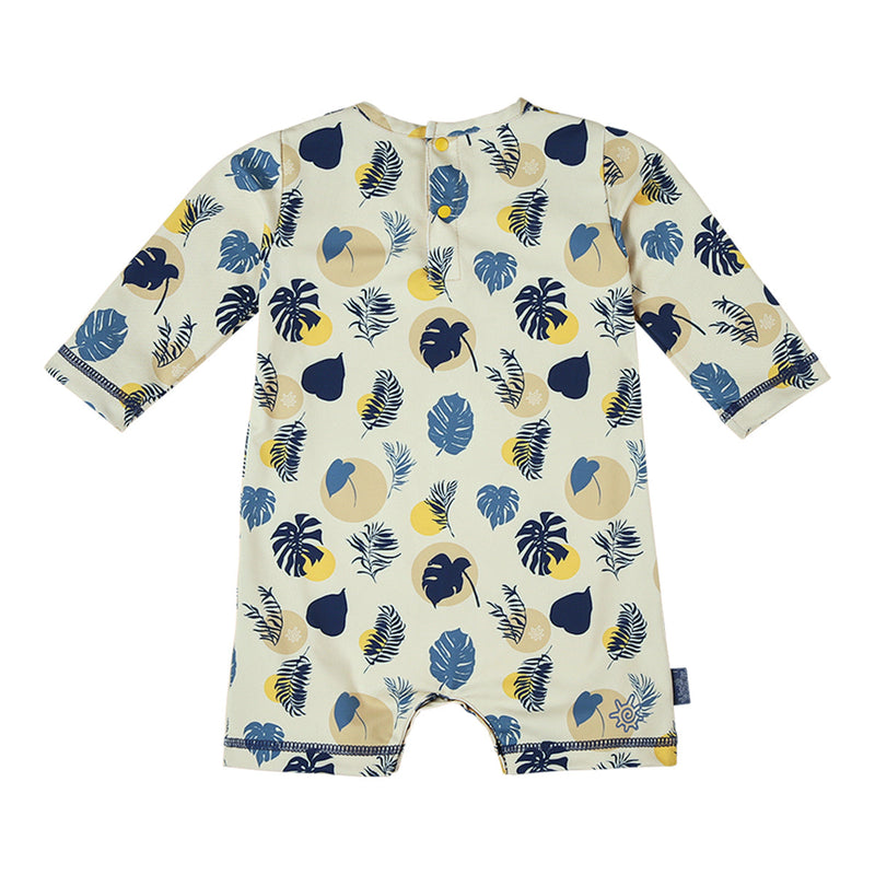 baby boy's sunzie in cream|shadow-leaf