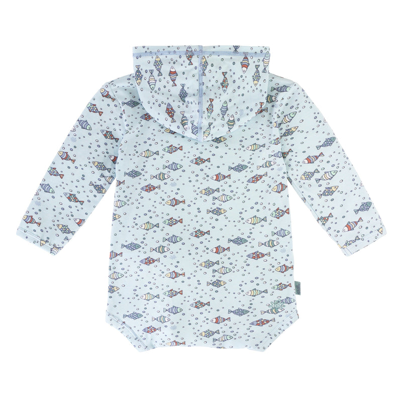 Back of UV Skinz's baby onesie in fish friend|fish-friends