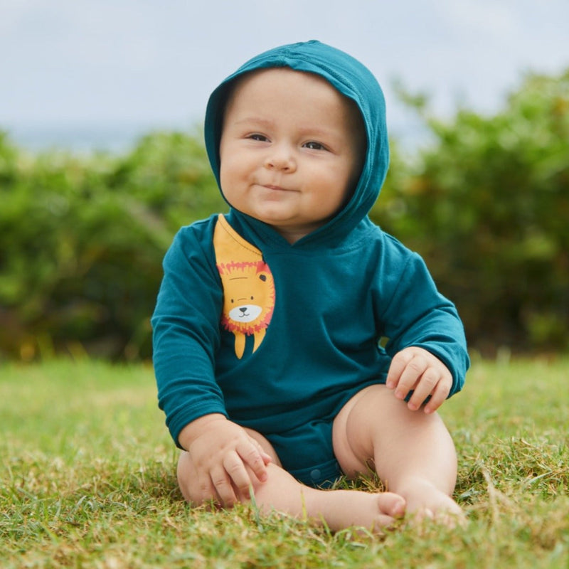 Little Baby Boy in the Baby Boy's Hooded Sunzie in Peek-a-Boo-Lion|peek-a-boo-lion