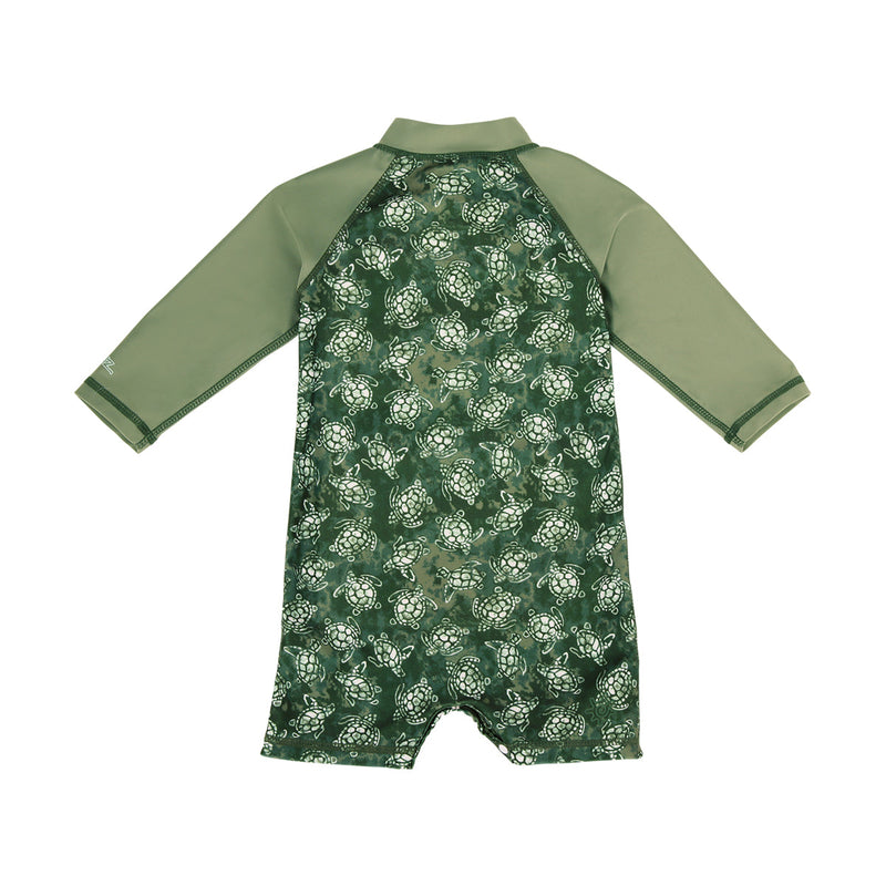 baby boy's long sleeve swim romper|turtle-cove