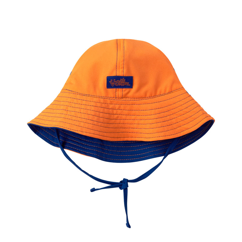 baby boy's sun hat in navy blue orange|navy-blue-orange