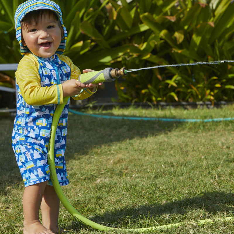 baby boy's swim flap hat in camper bear stripe|camper-bear-stripe