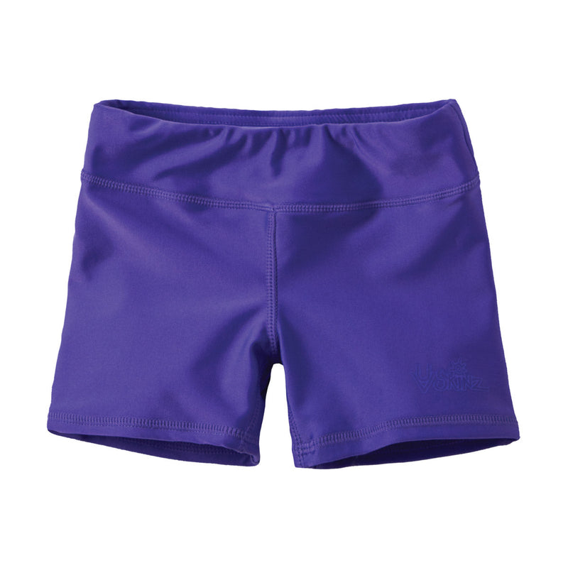 girl's swim shorts in purple|purple