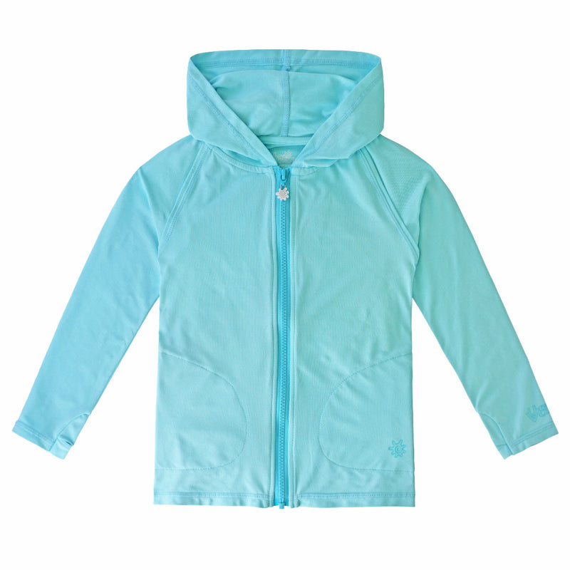 Girl's Zip-Up Hoodie in Glacier|glacier