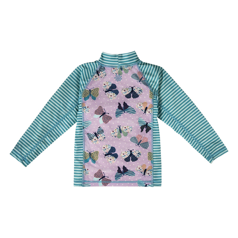 girls 2pc long sleeve swim set shirt|butterfly-ballet