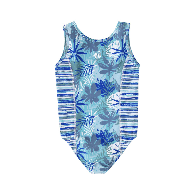 back view of girls 2 piece swimsuit shrug set|seaside-palms