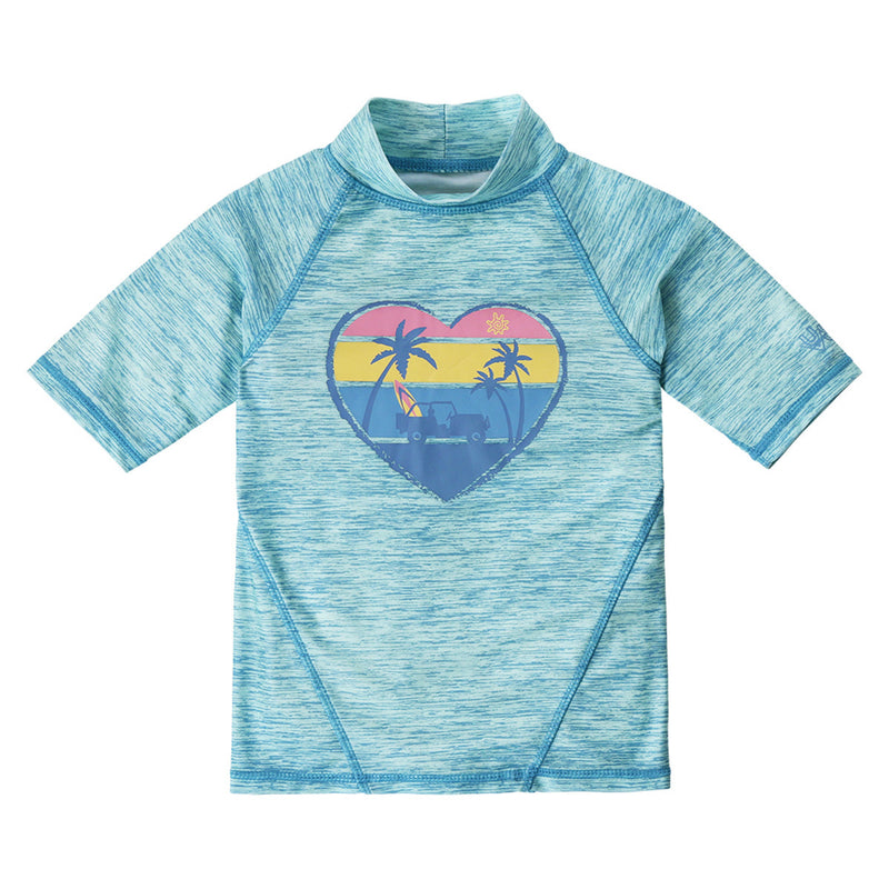 Girl's Short Sleeve Sport Swim Shirt|lagoon-malibu-cruisin