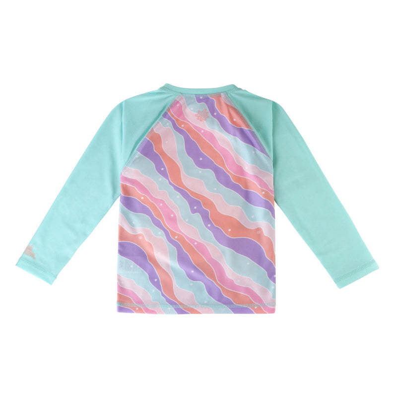 back of the girl's long sleeve swim shirt in rollin along|rollin-along