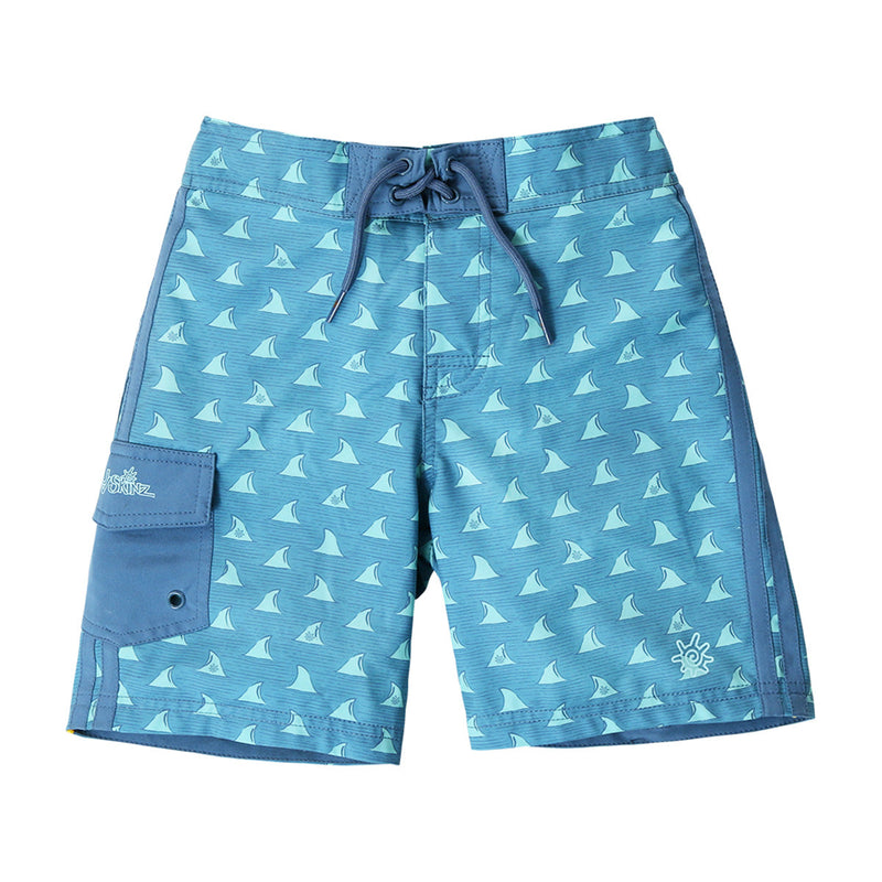 Boy's Racer Stripe Board Shorts in Fin Tastic Adventure|fin-tastic-adventure