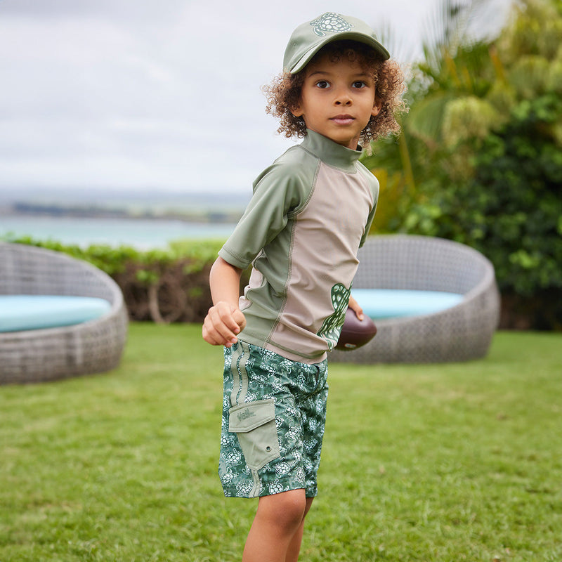 boys in racer stripe board shorts|turtle-cove