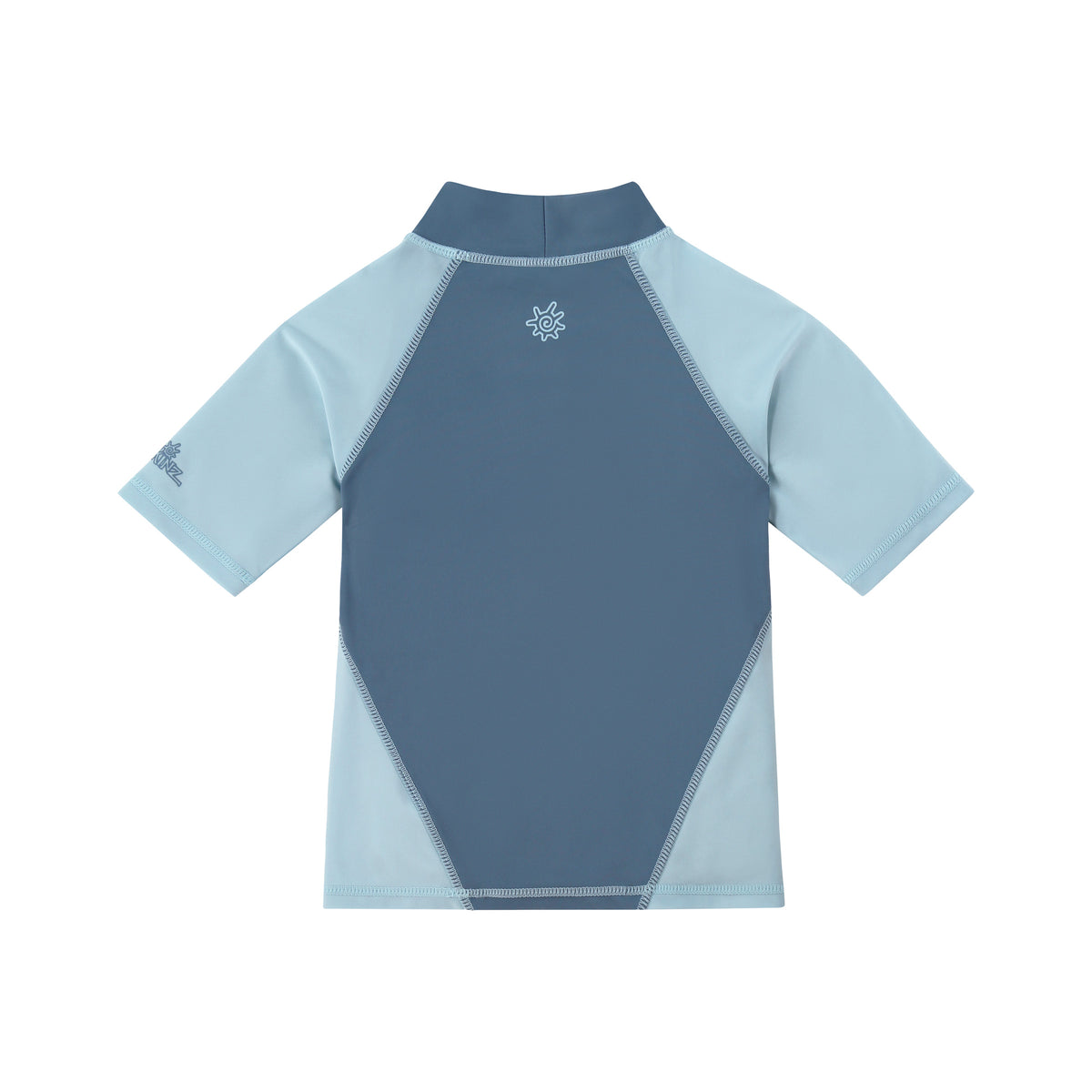 back view of boys short sleeve sun and swim shirt|optical-waves