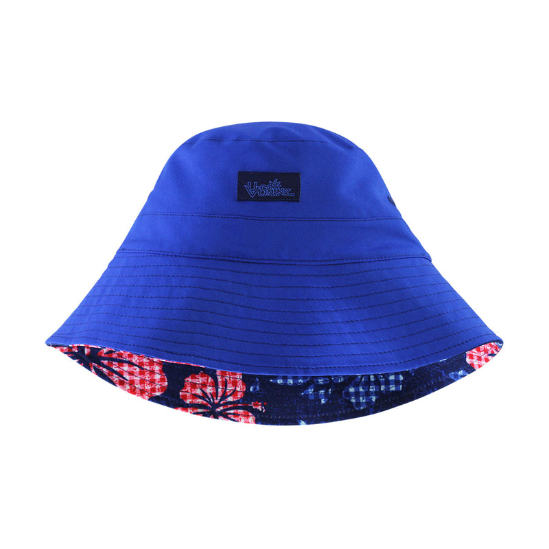 boy's bucket hat in dark navy hibiscus|dark-navy-hibiscus