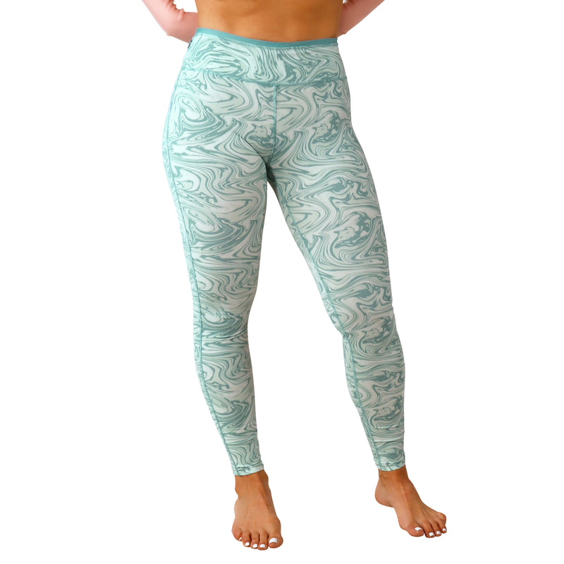 women's active sport swim leggingz in river marble|river-marble