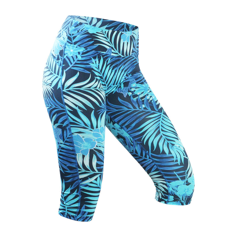 Women's Active Sport Swim Capris in Midnight Rainforest|midnight-rainforest