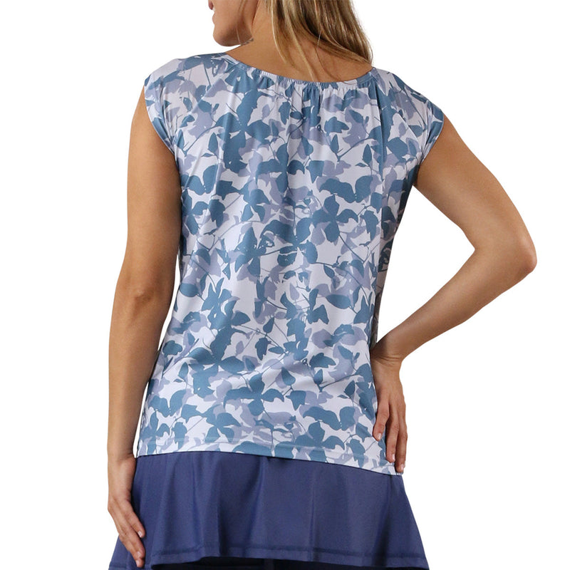 women cap sleeve swim tee|baltic-shadow-floral