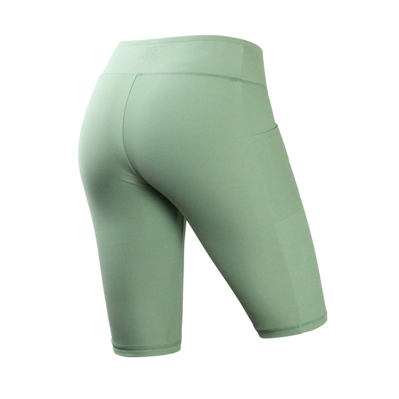 back view of women's active swim jammerz in sage|sage