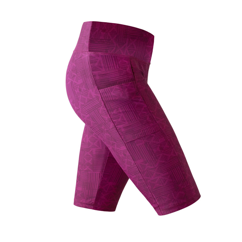 Side View of the Women's Active Swim Jammerz in Wine Lattice|wine-lattice